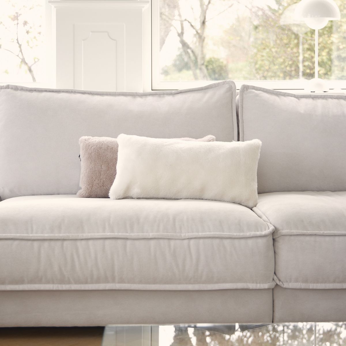 Lammeskinnspute | Mokkasin | Dobbeltsidig | 28x56 cm