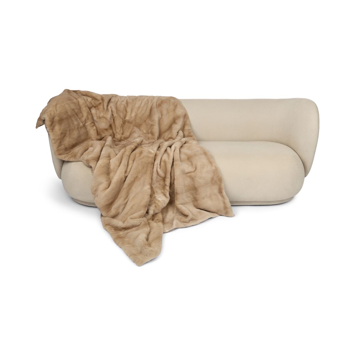 Mink pledd | Baksiden av kashmir | Palomino | 120x220 cm