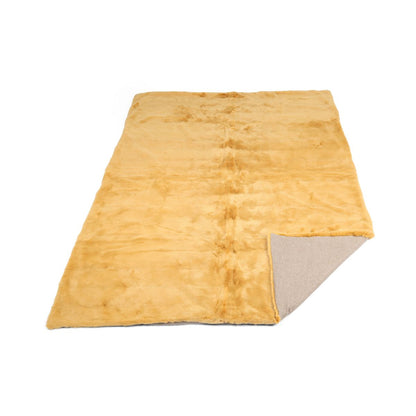 Mink pledd | Baksiden av kashmir | Sennep | 140x200 cm