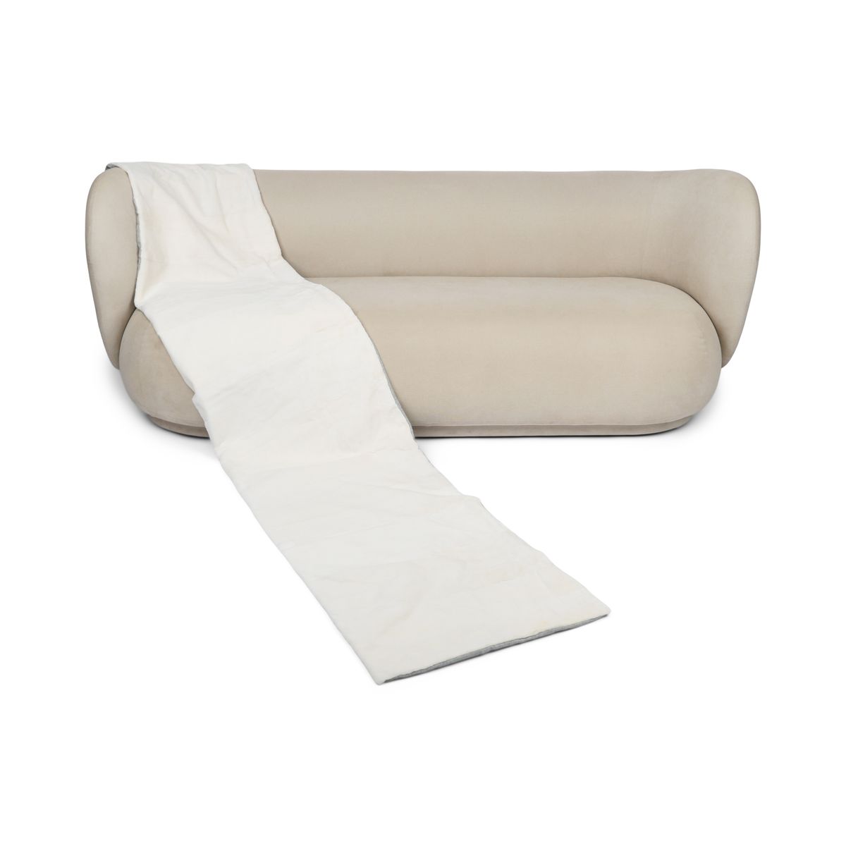 Mink pledd | Baksiden av kashmir | Hvit | 52x258 cm