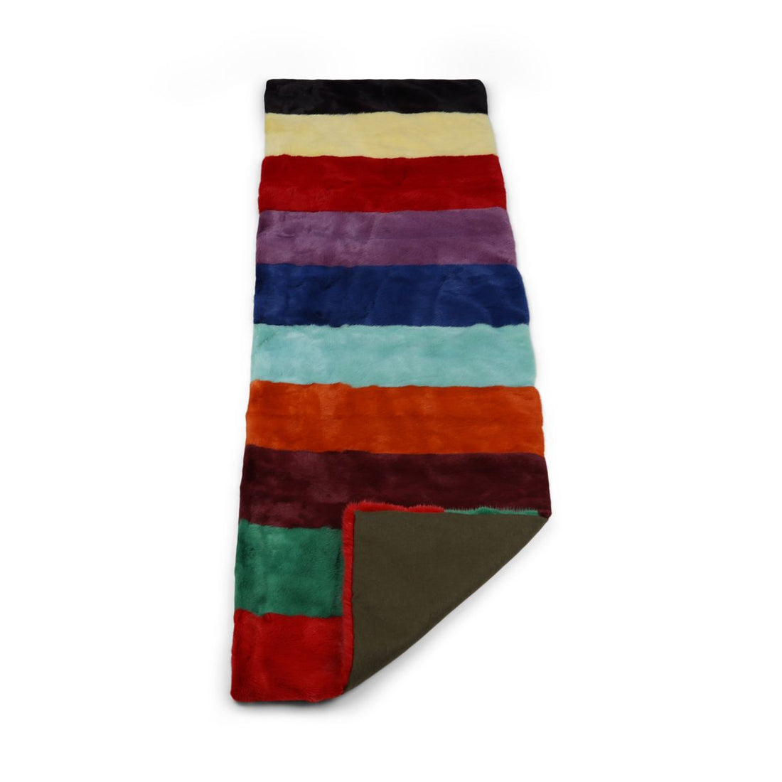 Mink pledd | Baksiden av kashmir | Flerfarget Bright | 70x230 cm