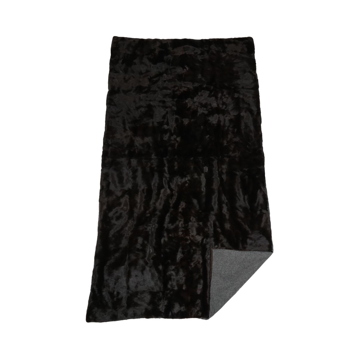 Mink pledd | Baksiden av kashmir | Mørk brun | 122x222 cm