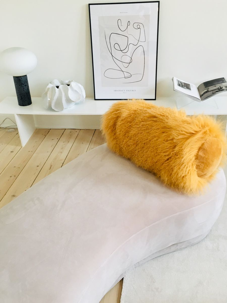 Bolster pute | LAMBSKIN | Tibet | Ø20 x L52 cm