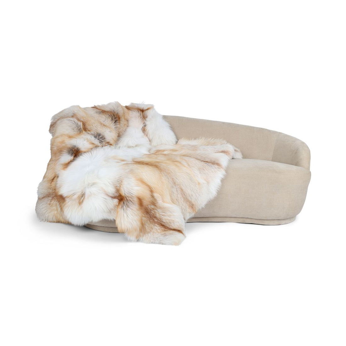 Premium teppe av rev | Baksiden av kashmir | Lyst gull | 150x150 cm