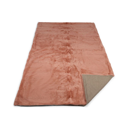 Mink pledd | Cashmere bakside | Gammel Rose | 124x142 cm