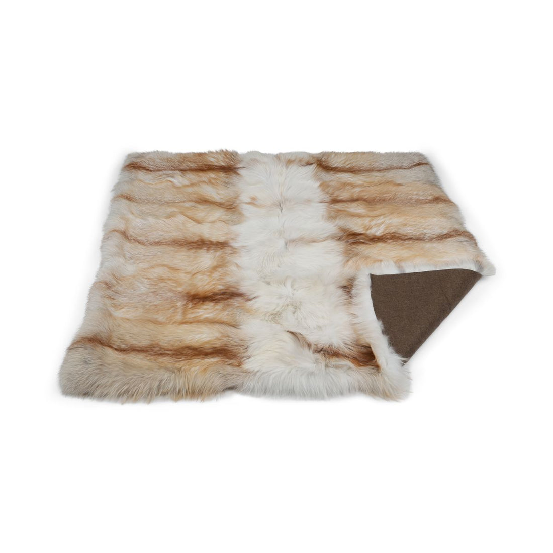 Premium teppe av rev | Baksiden av kashmir | Lyst gull | 150x150 cm