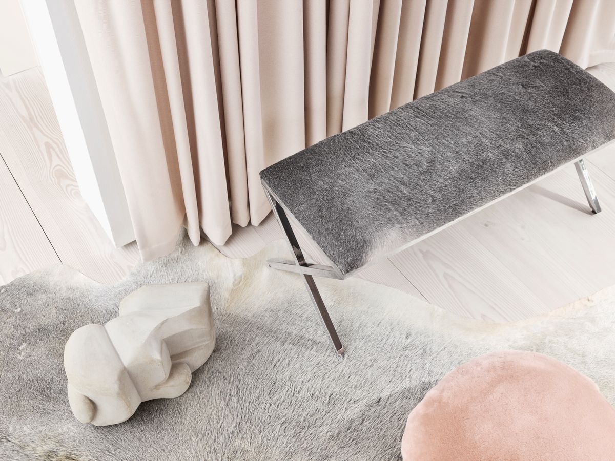 Lammeskinnspute | Fløyel | Mokkasin | Dobbeltsidig | Ø45 cm &amp; Ø62 cm