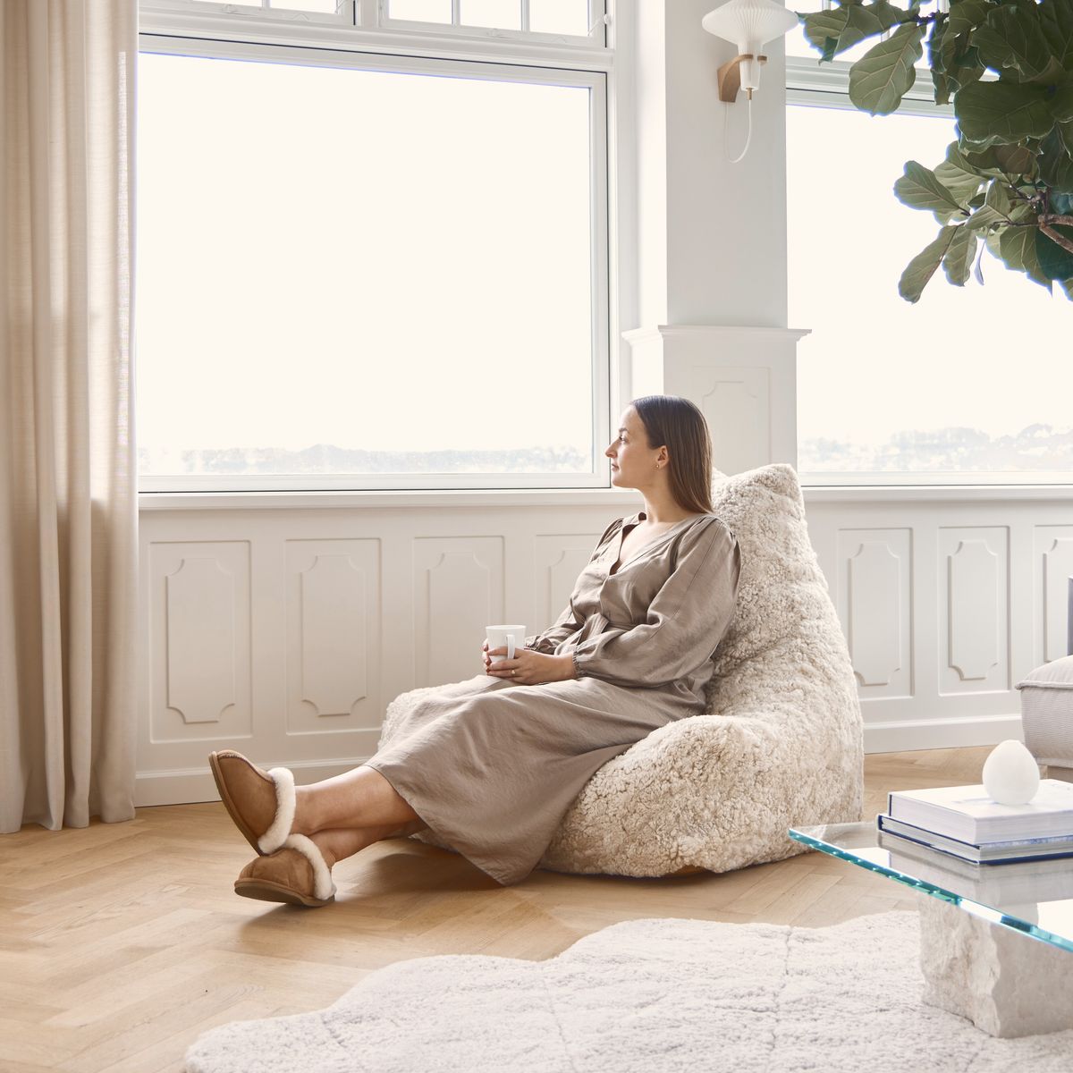 Beanbag stol | Korthåret | New Zealand | 100x100x80 cm