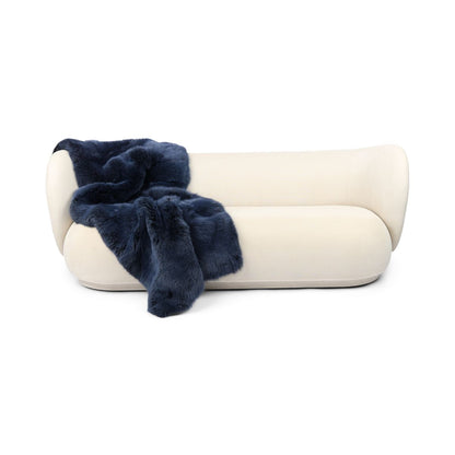 Premium revepledd | Cashmere bakside | Blå Indigo | 210x76 cm