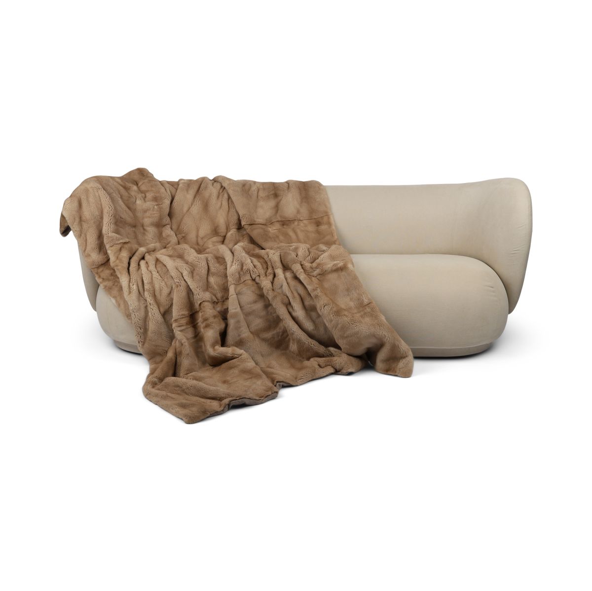 Mink pledd | Baksiden av kashmir | Palomino | 165x200 cm