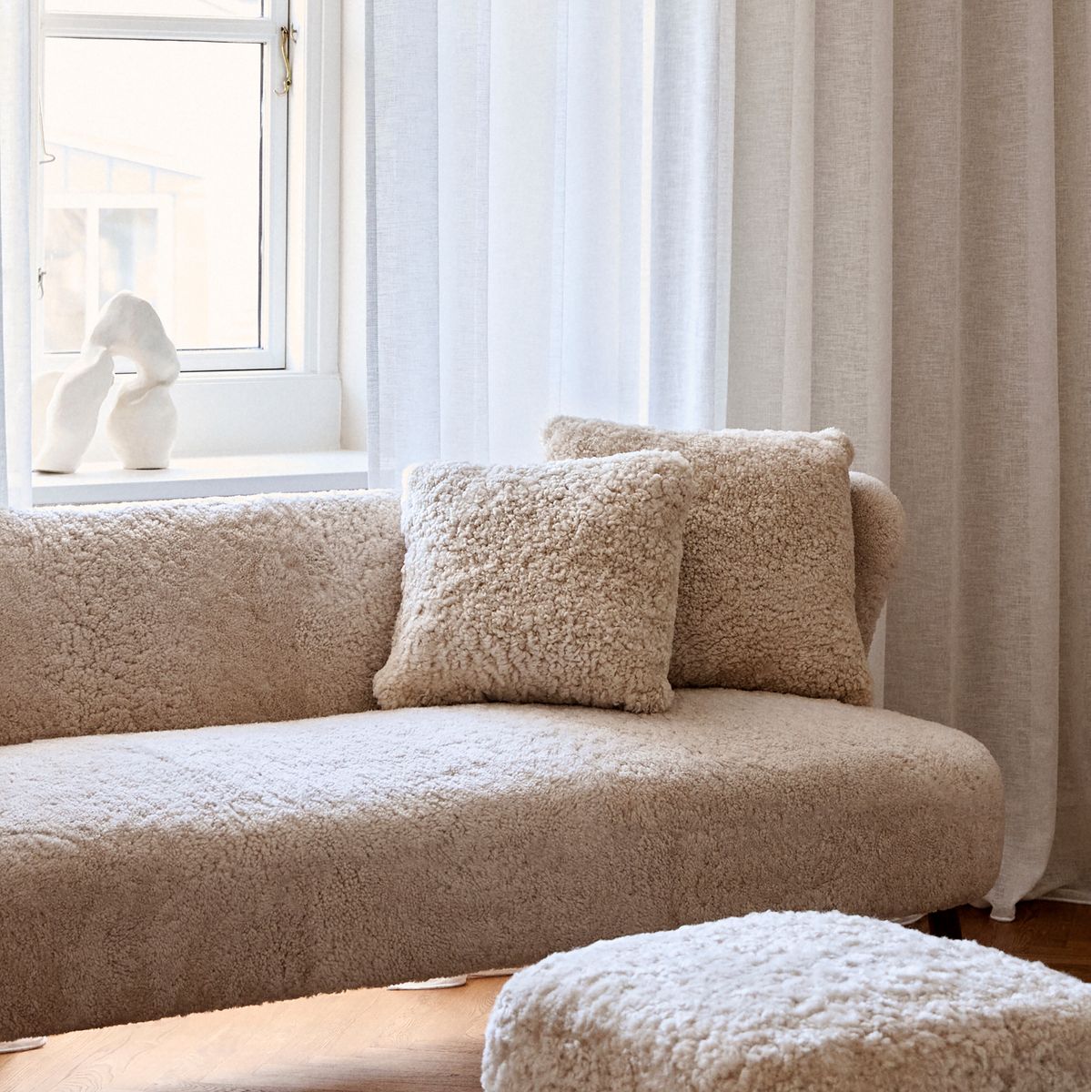 Lammeskinnspute | Korthåret | New Zealand | Dobbeltsidig | 40x40 cm