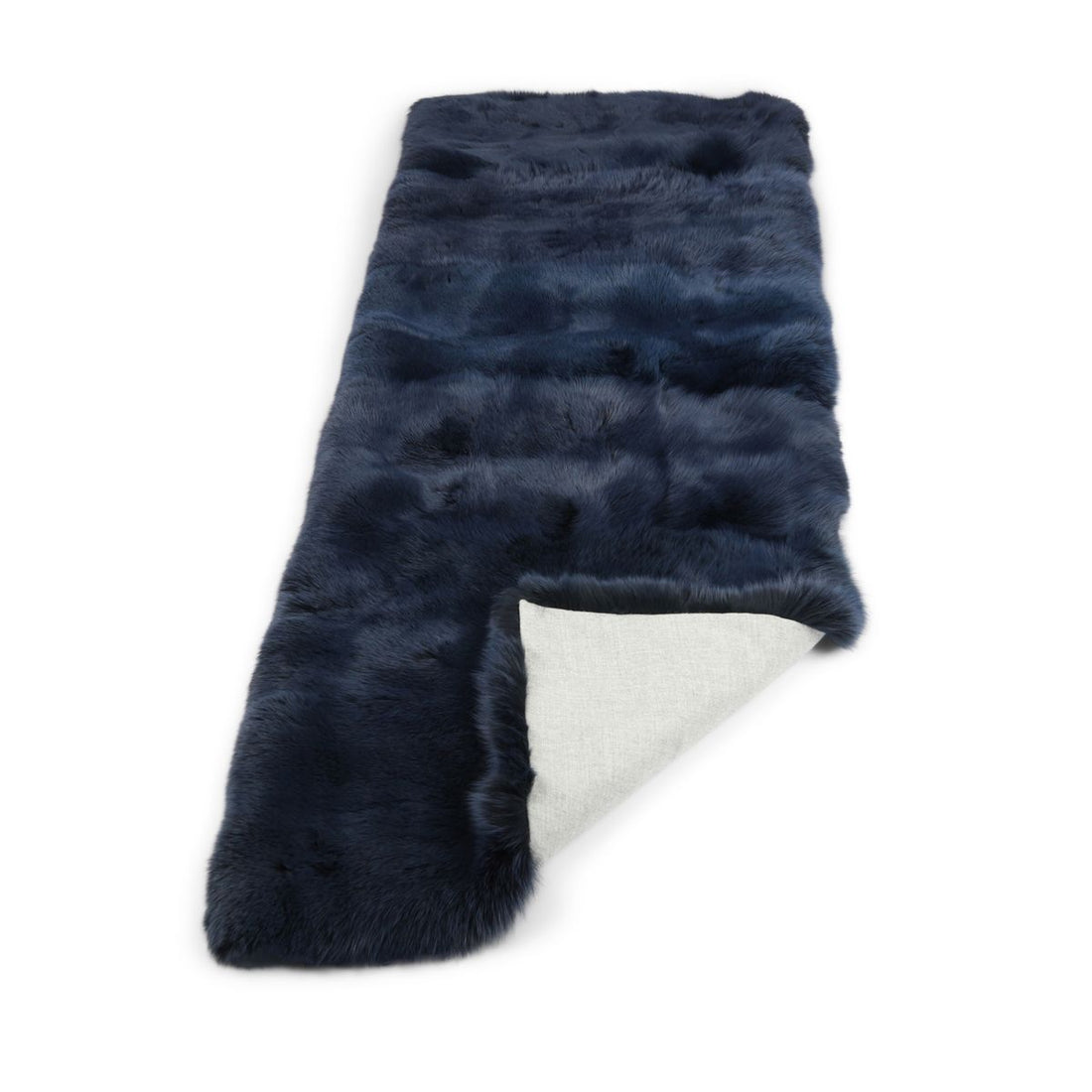 Premium revepledd | Cashmere bakside | Blå Indigo | 210x76 cm