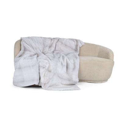 Mink pledd | Baksiden av kashmir | Perlekors | 180x130 cm