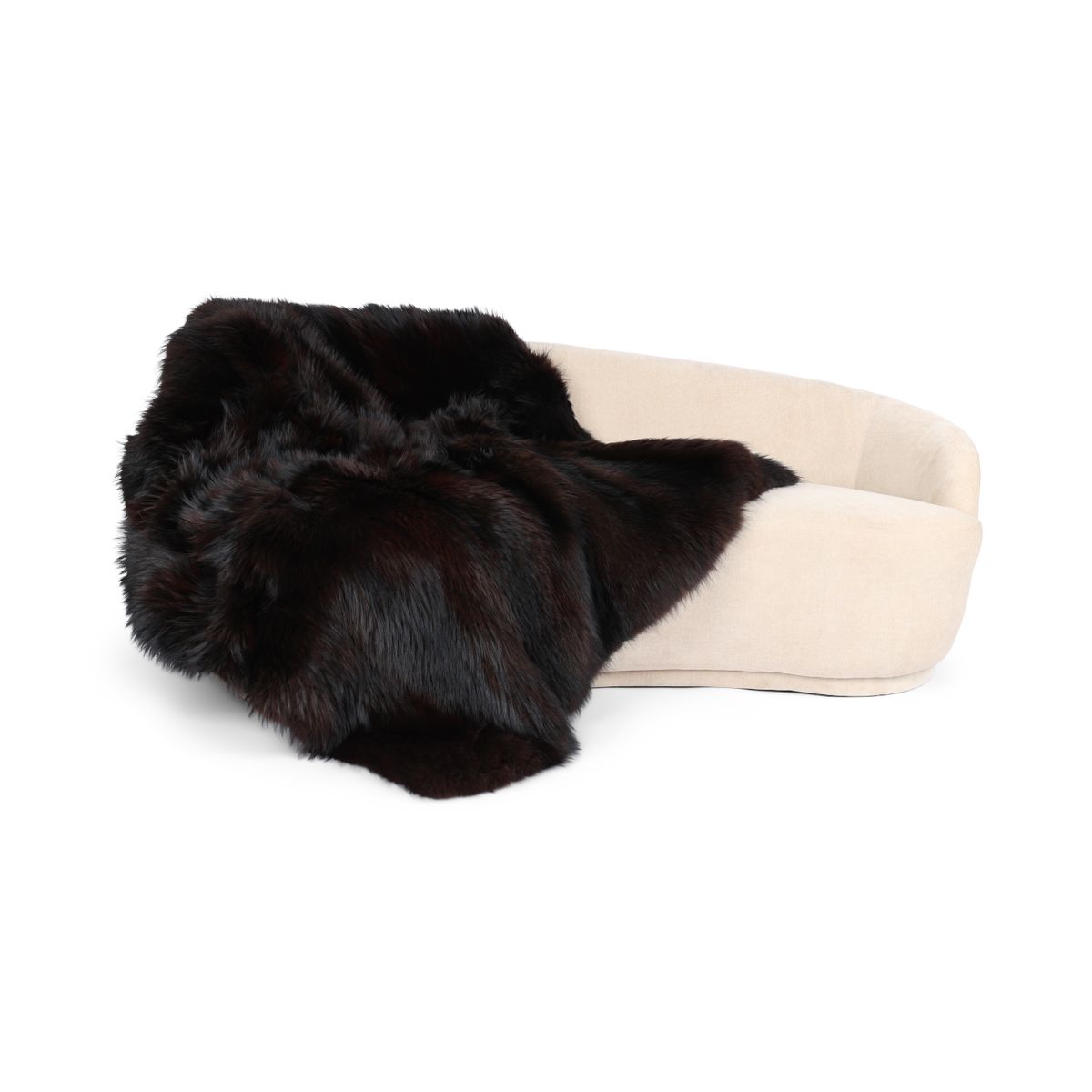 Premium revepledd | Cashmere bakside | Mørk brun | 150x150 cm