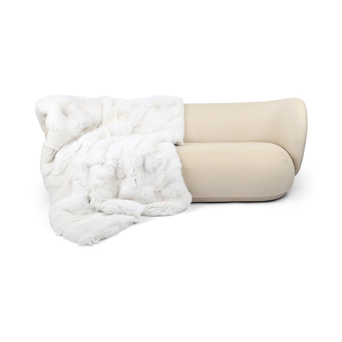 Premium teppe av rev | Baksiden av kashmir | Arctic/Marble Fox | 140x200 cm