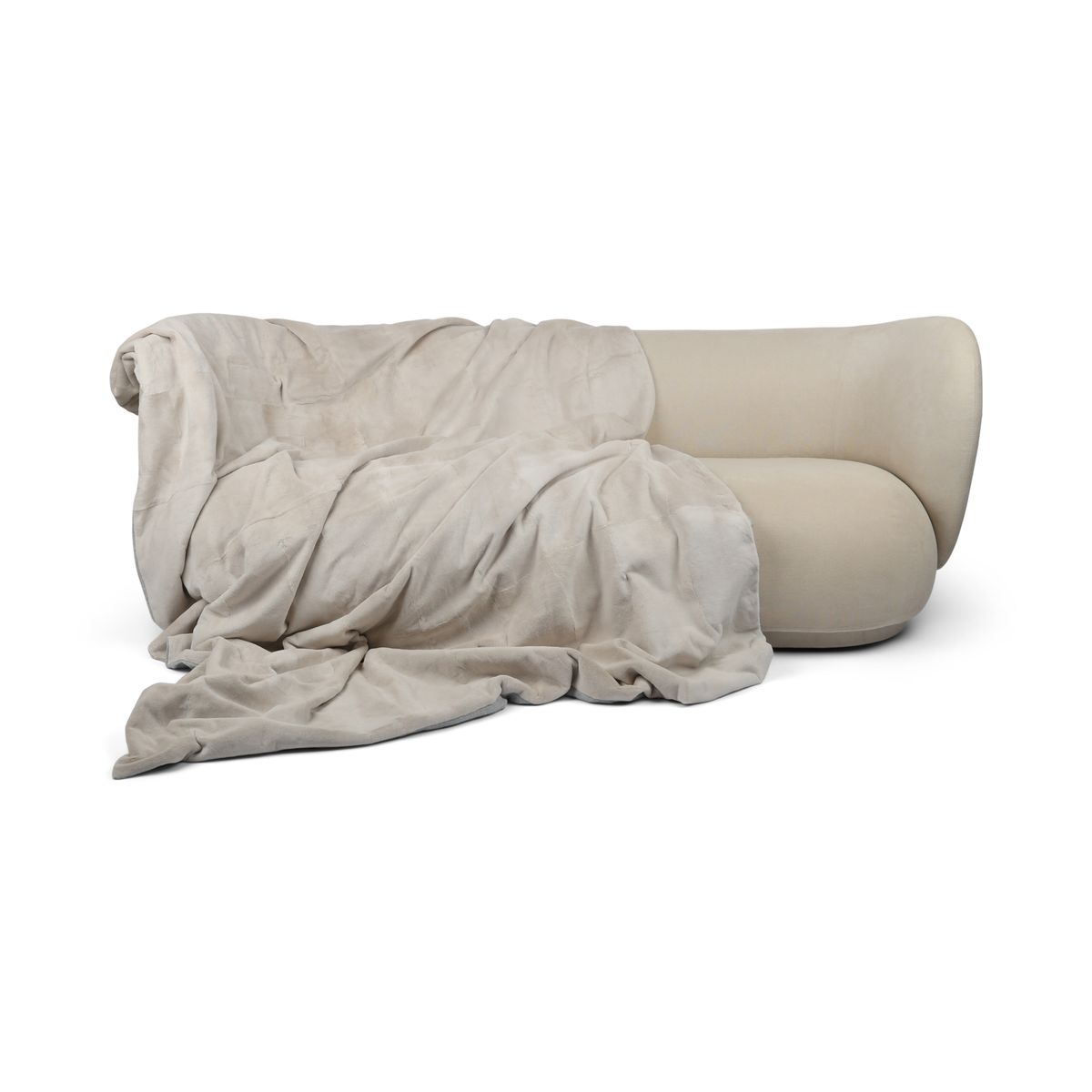 Mink pledd | Cashmere bakside | Perle | 235x162 cm