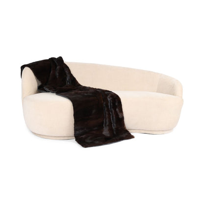 Mink pledd | Cashmere bakside | Mahogni | 150x160 cm