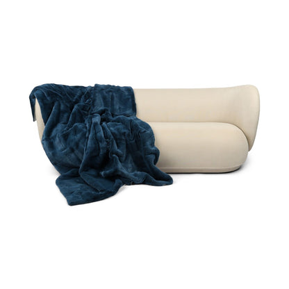 Mink pledd | Baksiden av kashmir | Blå Indigo | 142x202 cm