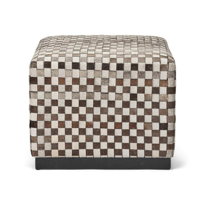 PUF | Koskind | Premium | Kalvskinn | Cross Check Design | 46x46 cm | 60x60 cm