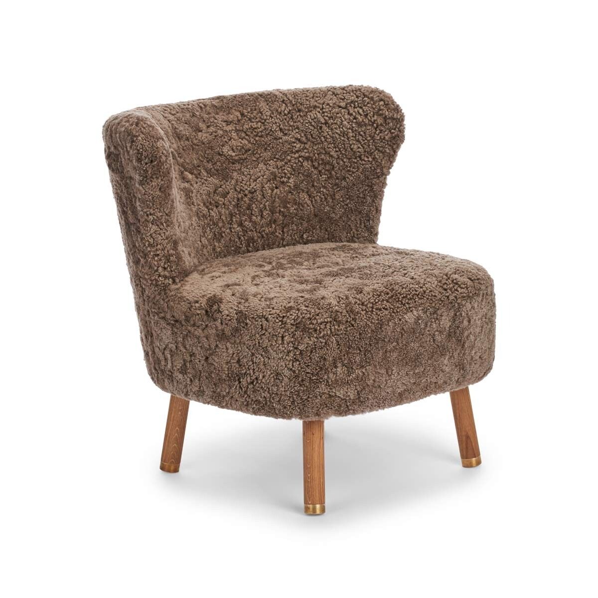 Emil Lounge Chair | Messing | Korthåret