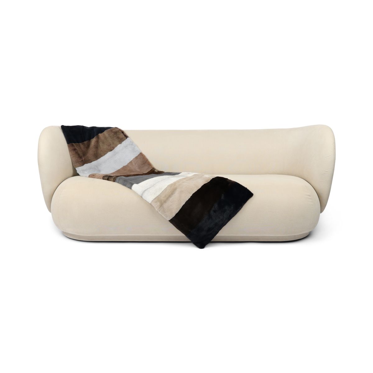 Mink pledd | Cashmere bakside | Flerfarget | 52x156 cm