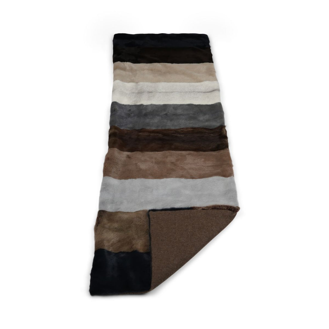 Mink pledd | Cashmere bakside | Flerfarget | 52x156 cm