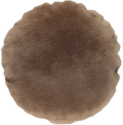 Lammeskinnspute | Fløyel | Mokkasin | Dobbeltsidig | Ø45 cm &amp; Ø62 cm