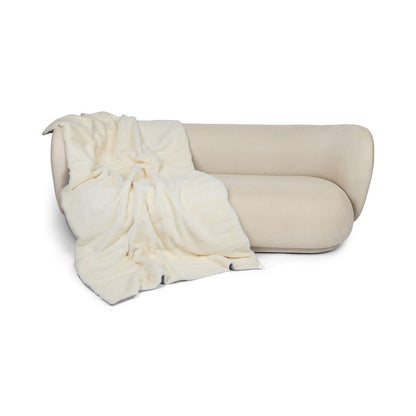 Mink pledd | Baksiden av kashmir | Perle | 122x180 cm