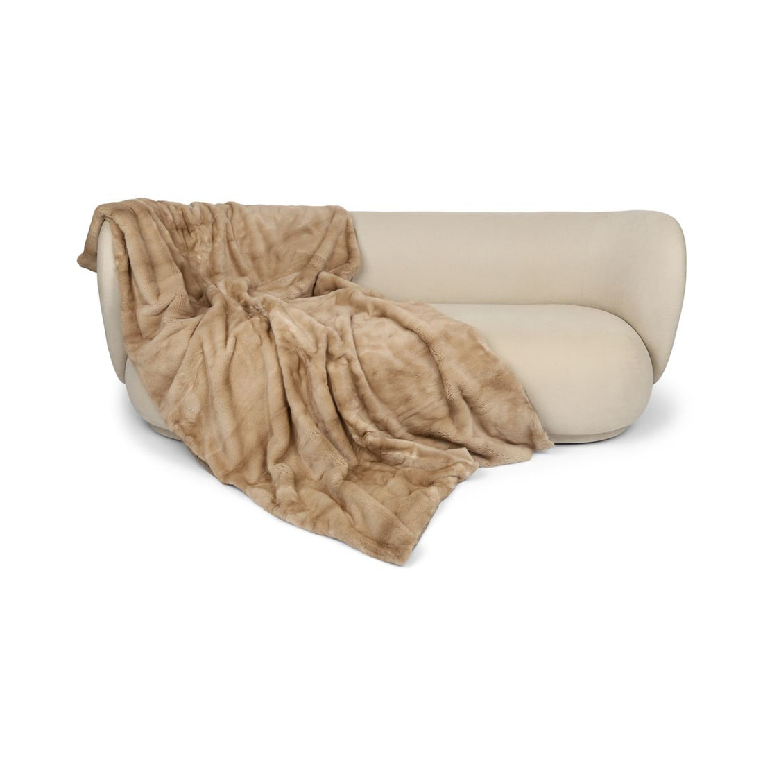 Mink pledd | Baksiden av kashmir | Palomino | 130x220 cm