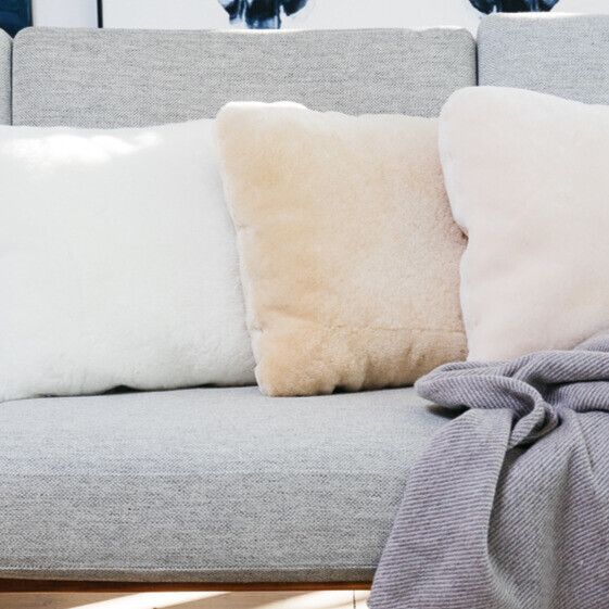 Lammeskinnspute | Mokkasin | Dobbeltsidig | 40x40 cm