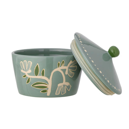 Creative Collection Tanger Jar m/lokk, grønt, steingods