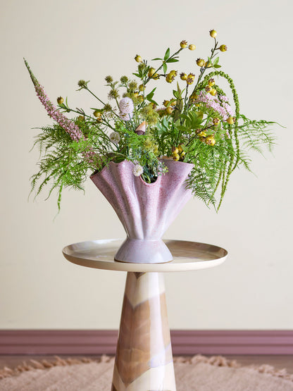 Bloomingville Plier Vase, Rosa, steingods