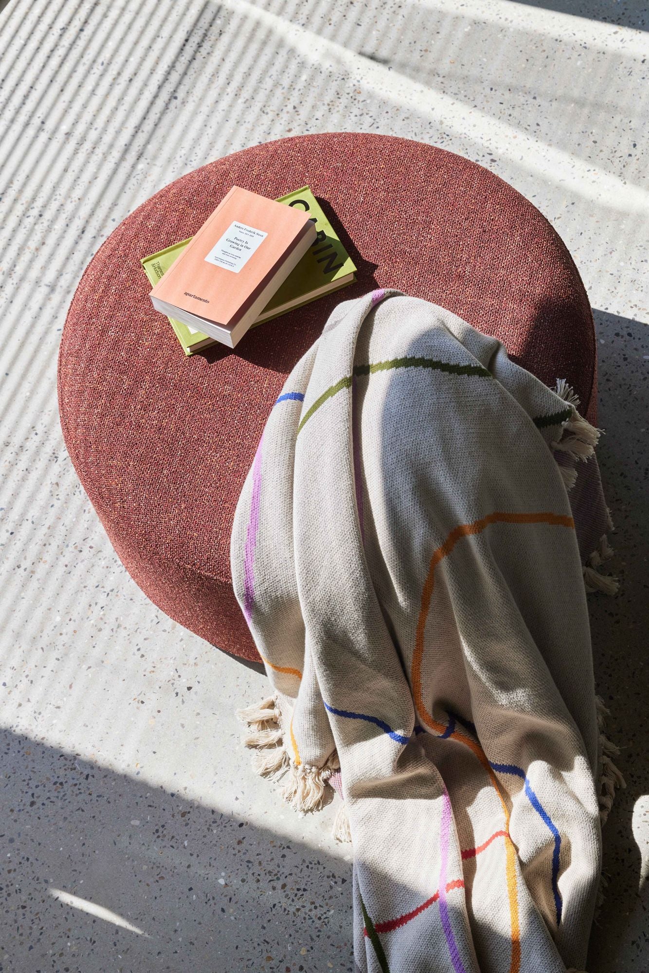 Hübsch Marshmellow Puf stor rød