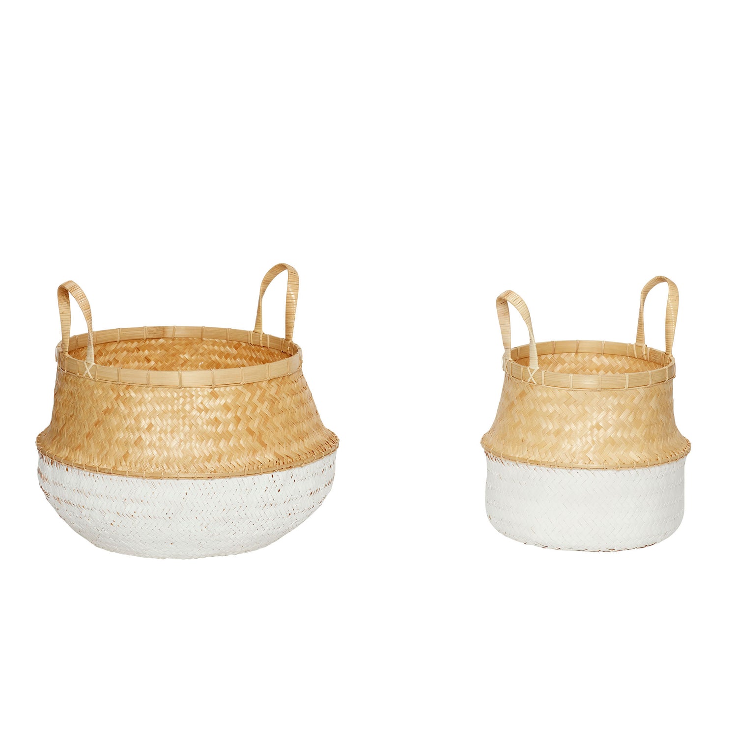 Daze Curve White/Nature (sett med 2) - Ø38XH31, Ø52XH33cm