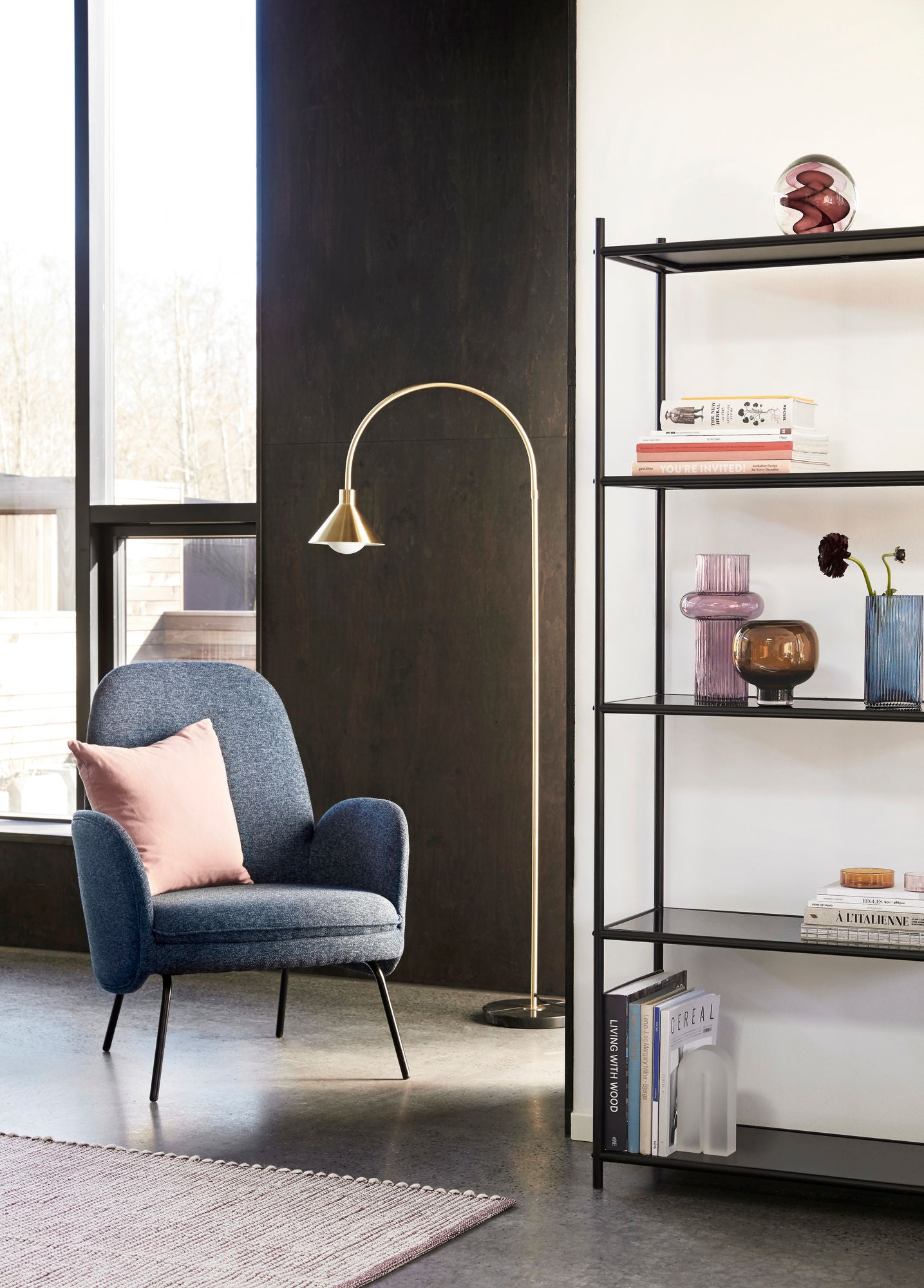 Hübsch valmue teppe burgunder/hvit