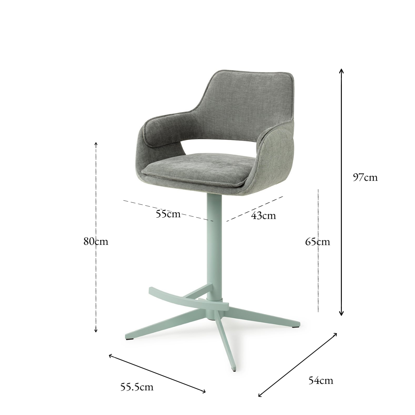 Oketo Bar Chair Green Midori