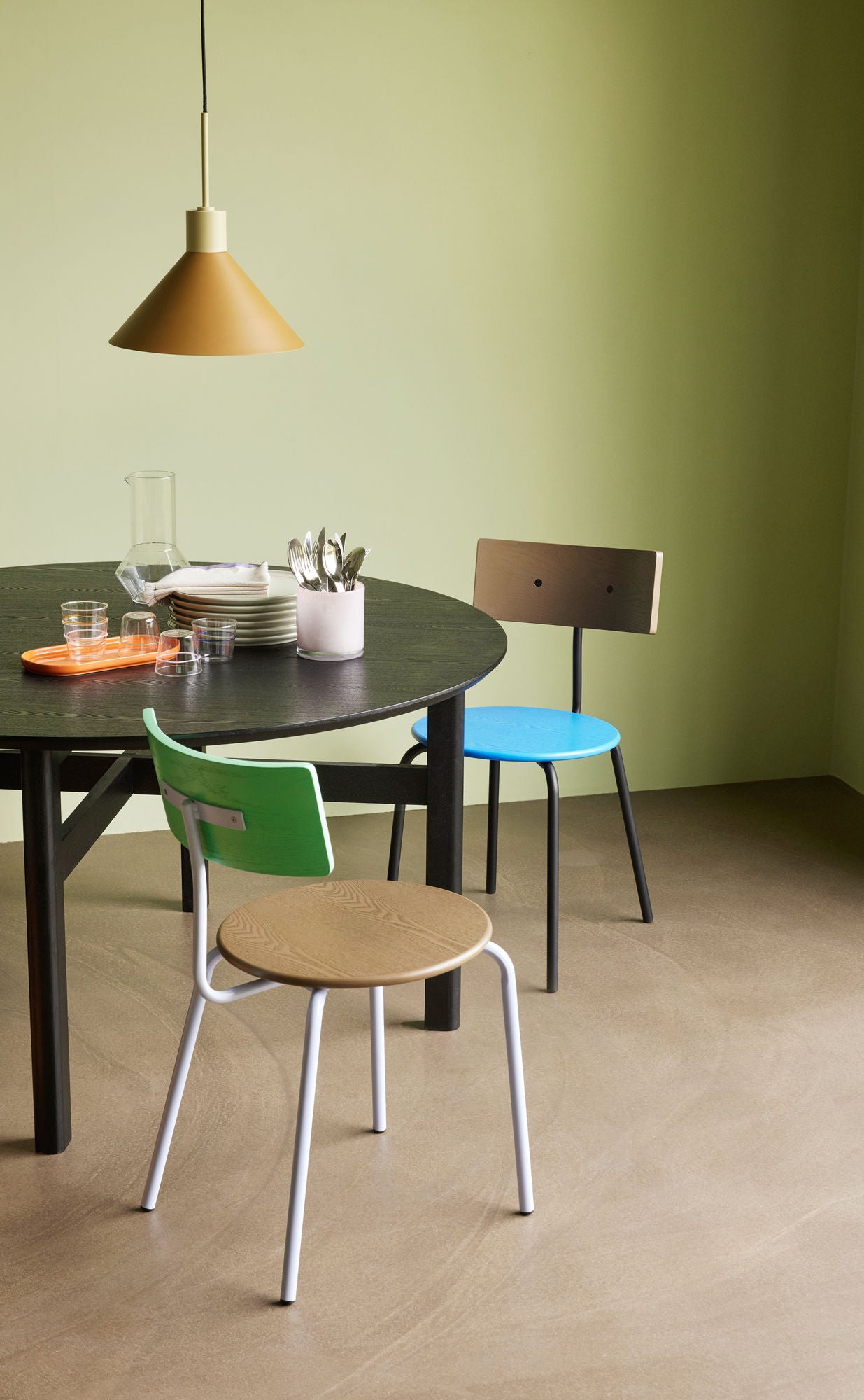 Hübsch Koi Dining Chair Blue/Brown/Black