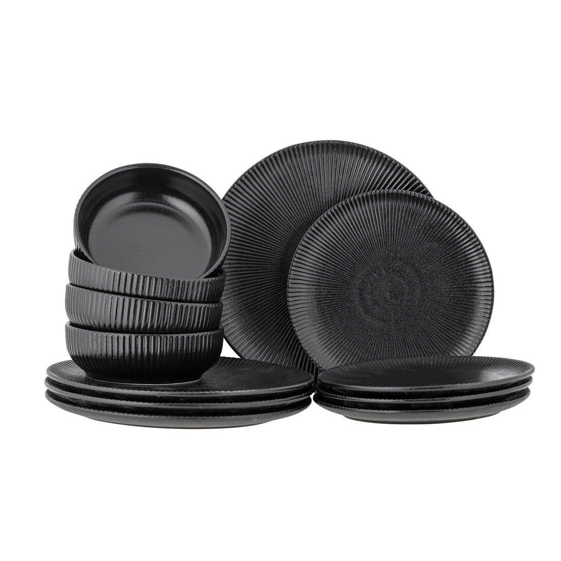 Bloomingville Neri Table Service Set, svart, steingods