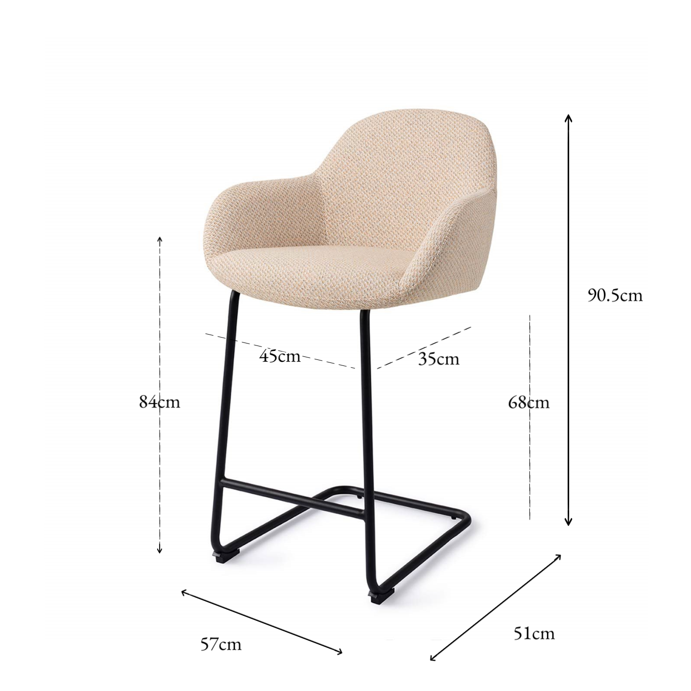 Kushi Bar Chair Trouty skjær