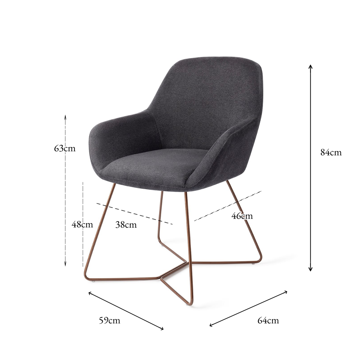 Kushi Dining Chair Black-Out