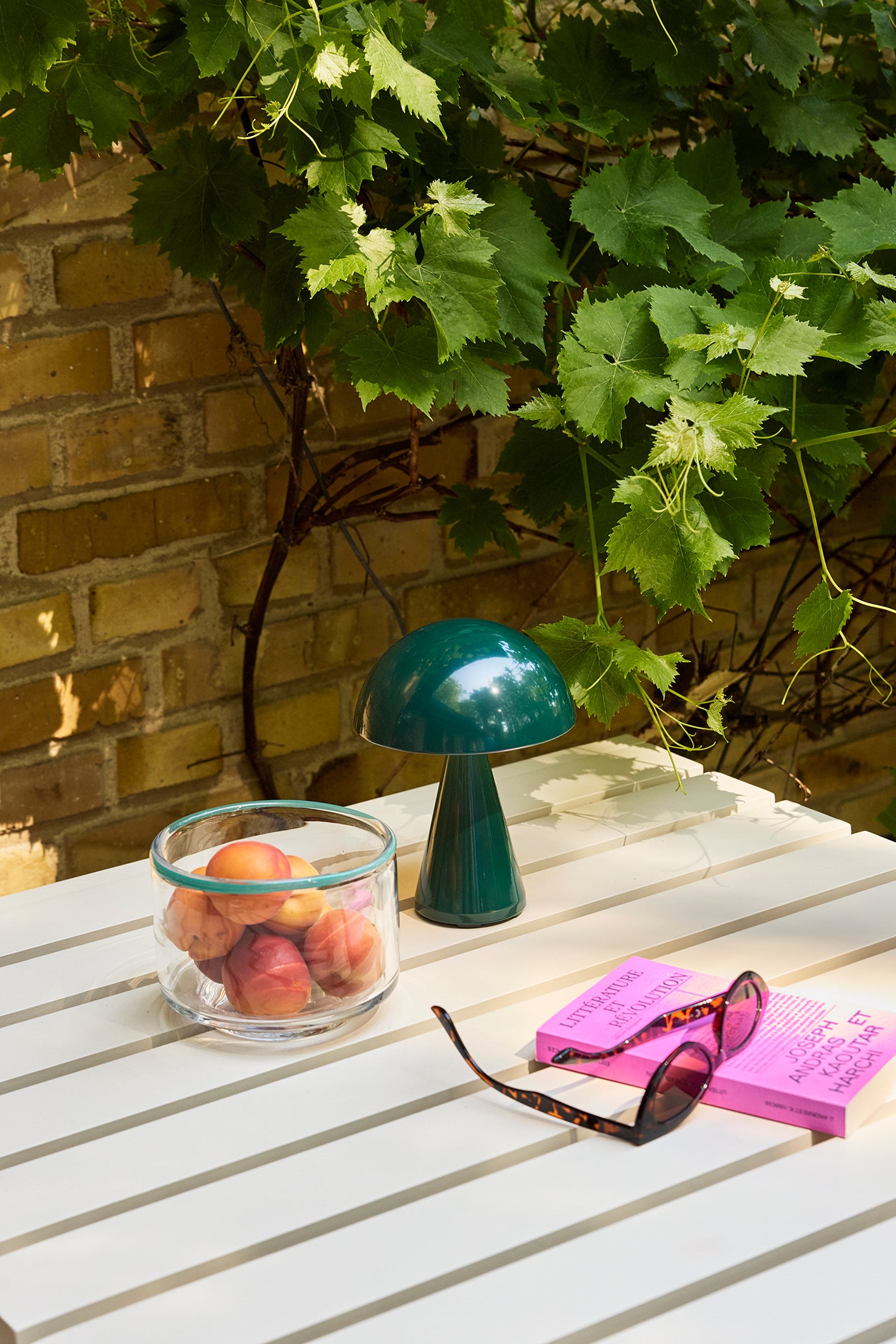 Mush bærbar lampe mørkegrønn - ø15xh20cm