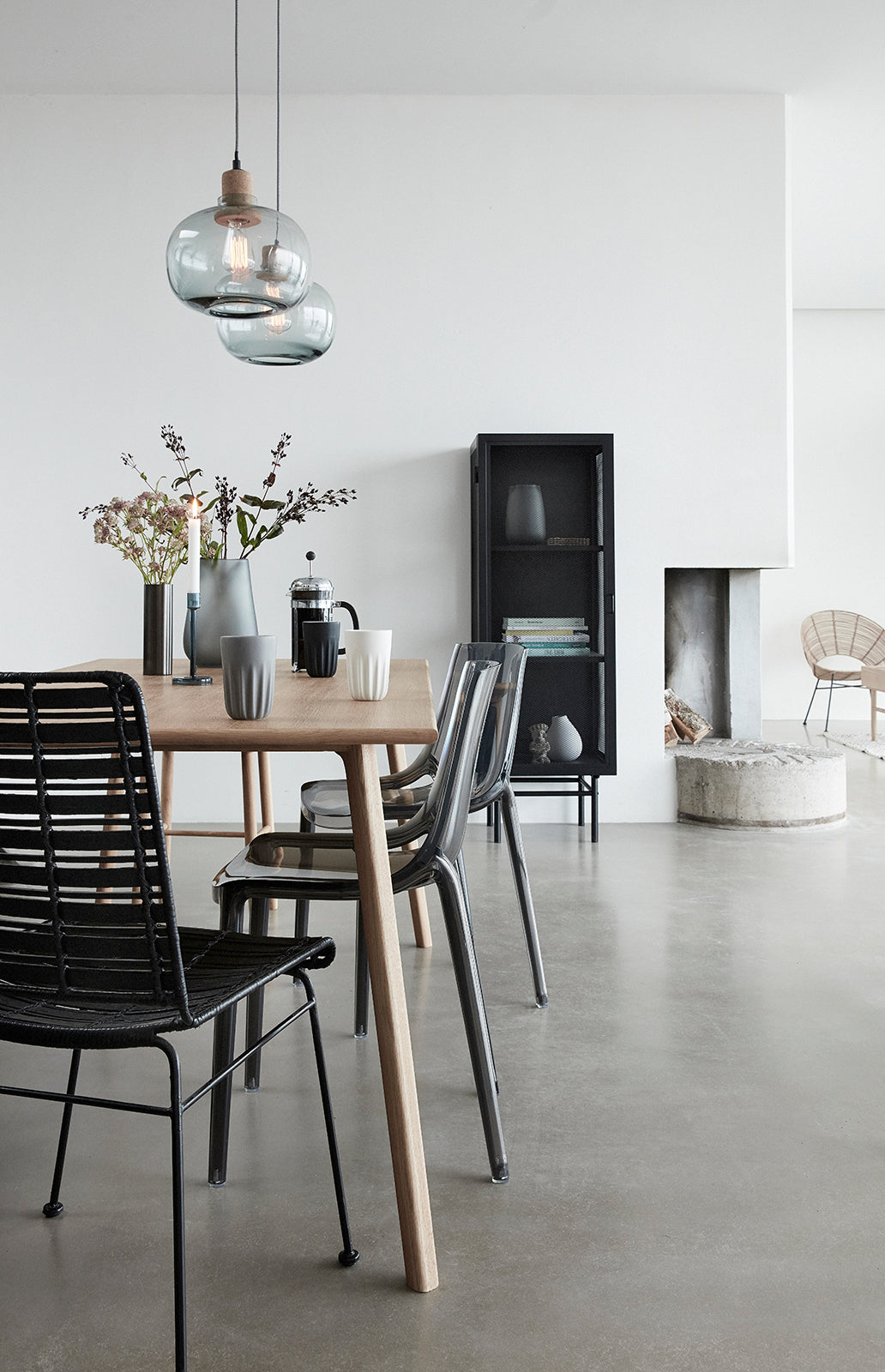 Glimrende vase grå (sett med 3) - ø7xh10, ø7xh16, ø7xh20cm