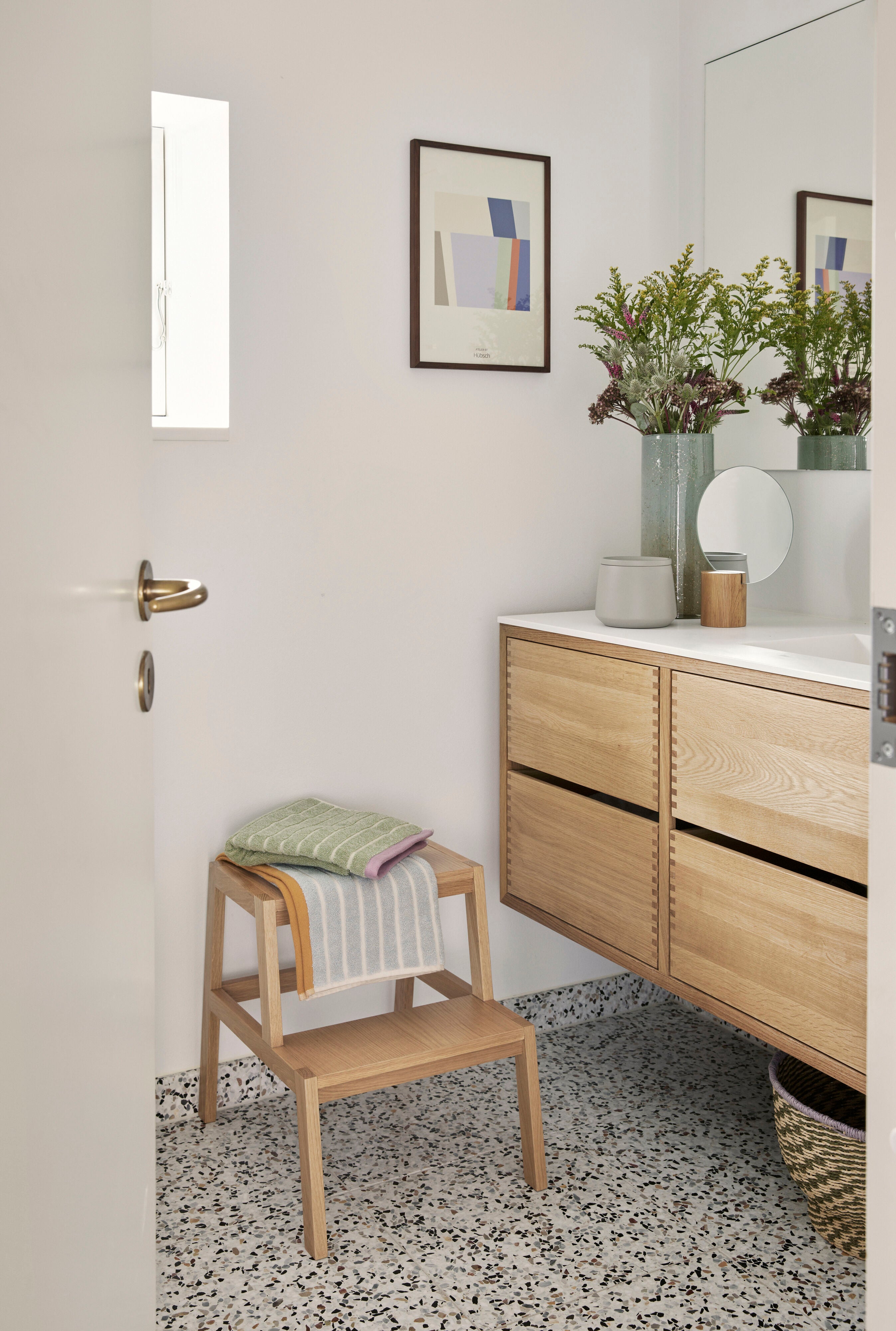 Peppy kurve natur/grønn (sett med 2) - Ø34XH21, Ø38XH26cm