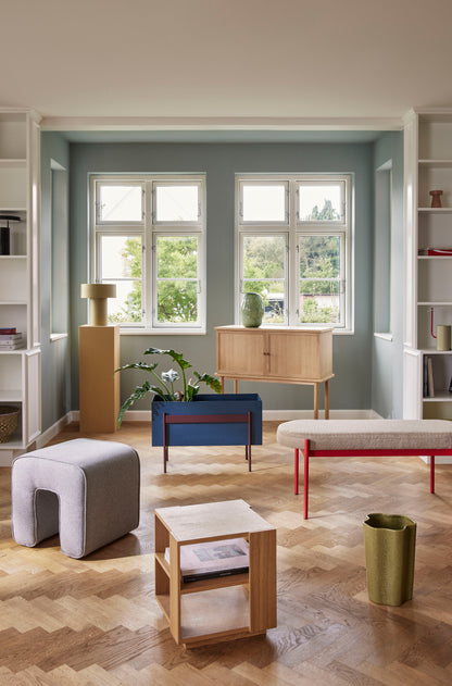 Peppy kurve natur/grønn (sett med 2) - Ø34XH21, Ø38XH26cm