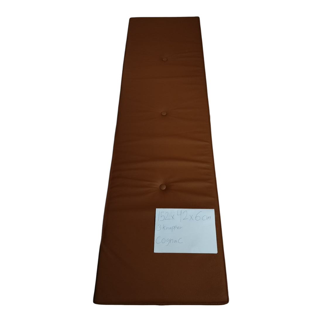 Rest seksjon - 152x42x6 cm med 3 knapper cognac