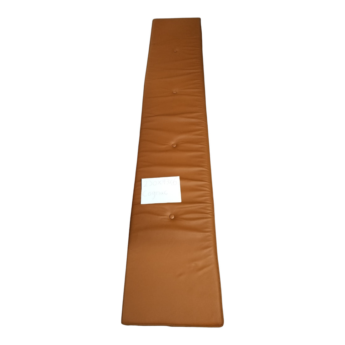 Rest seksjon - 230x40x4 i cognac skinn med 4 knapper