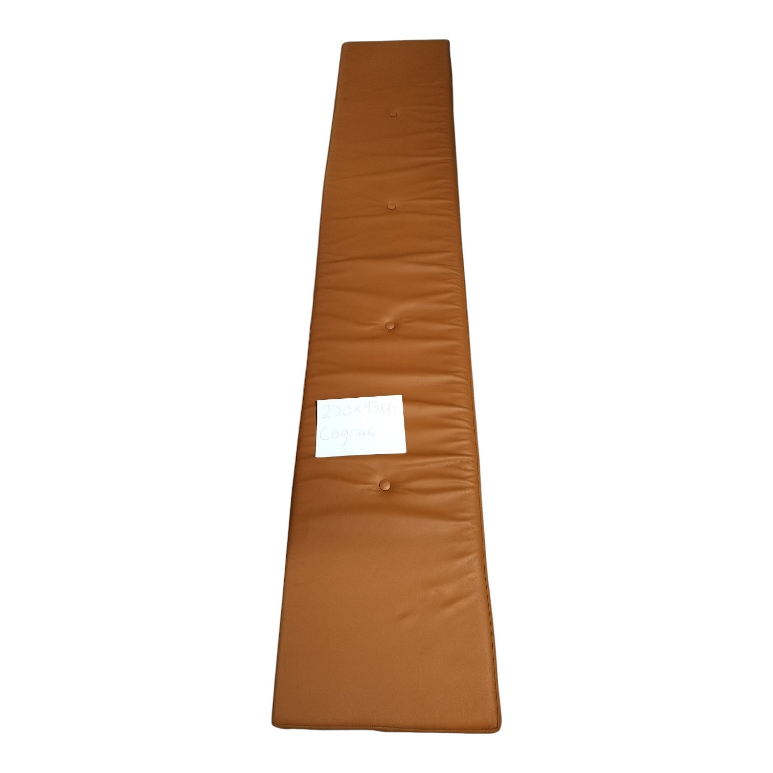 Rest seksjon - 230x40x4 i cognac skinn med 4 knapper