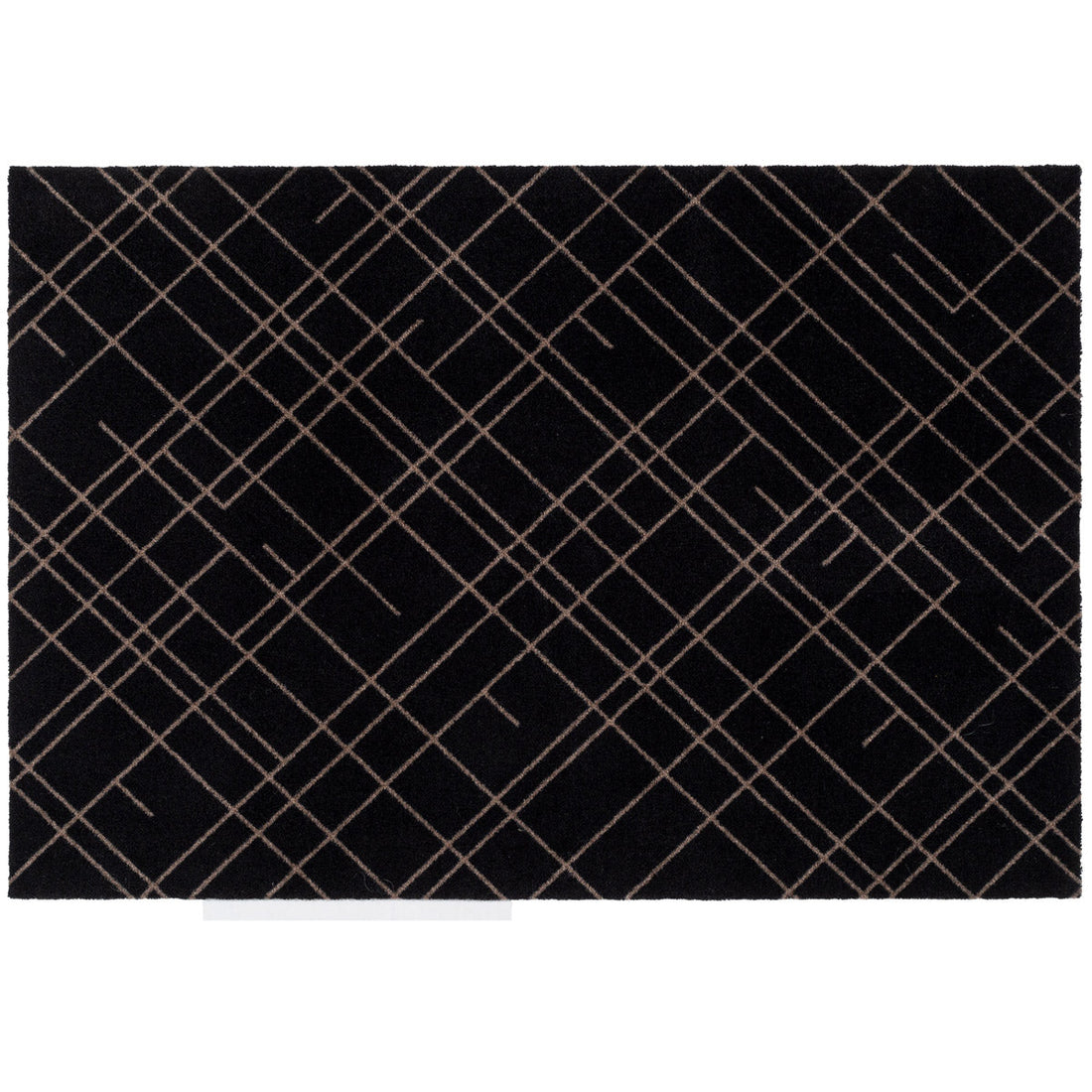 Gulvmatte 90 x 130 cm - linjer/sand svart
