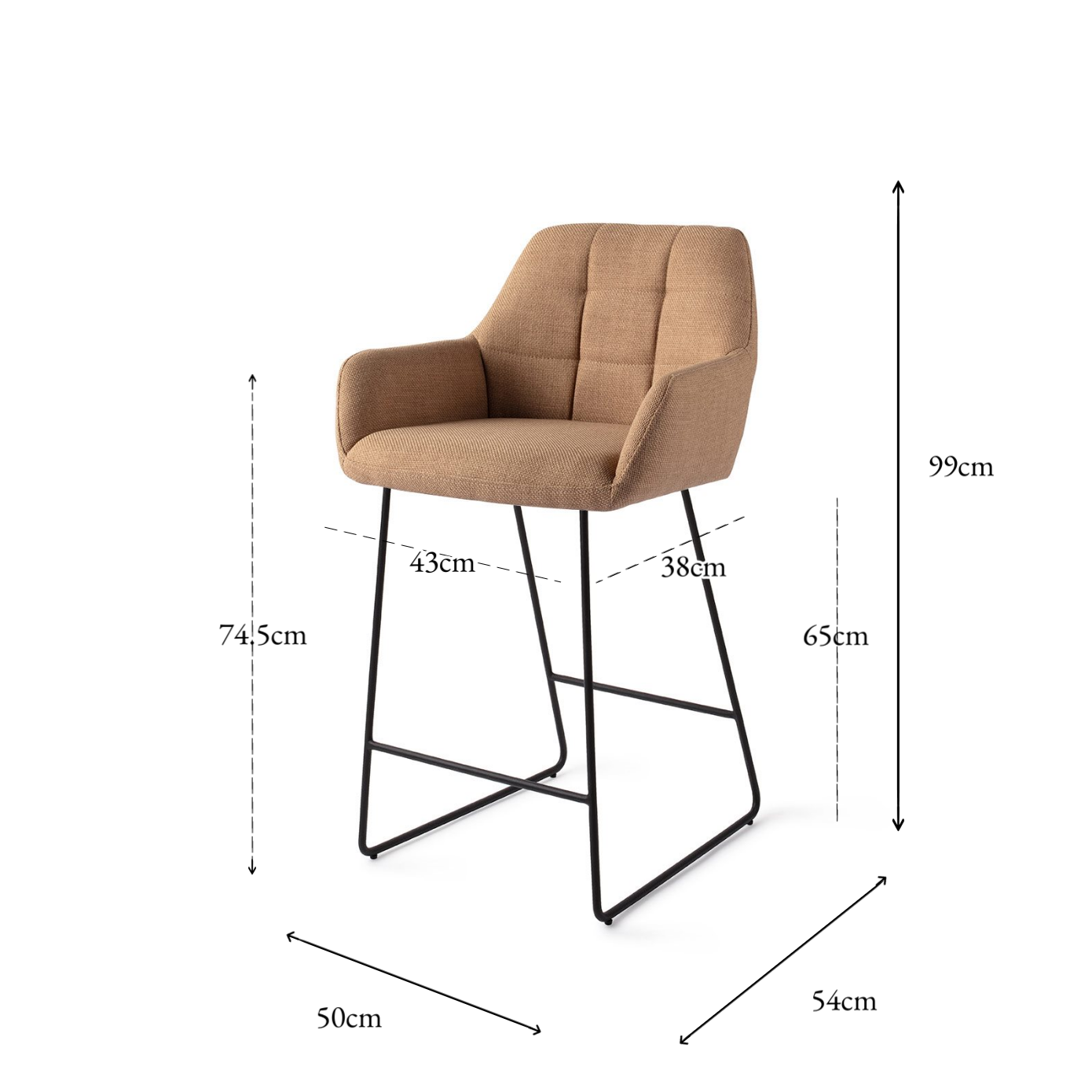 Noto Bar Chair Ristet Toffee