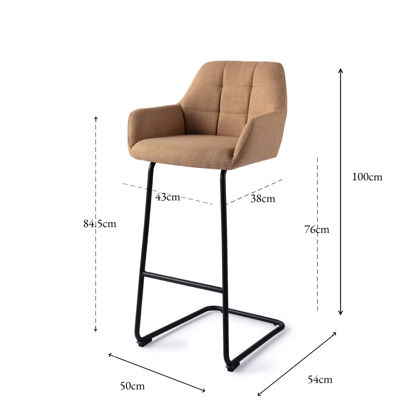 Noto Bar Chair Ristet Toffee